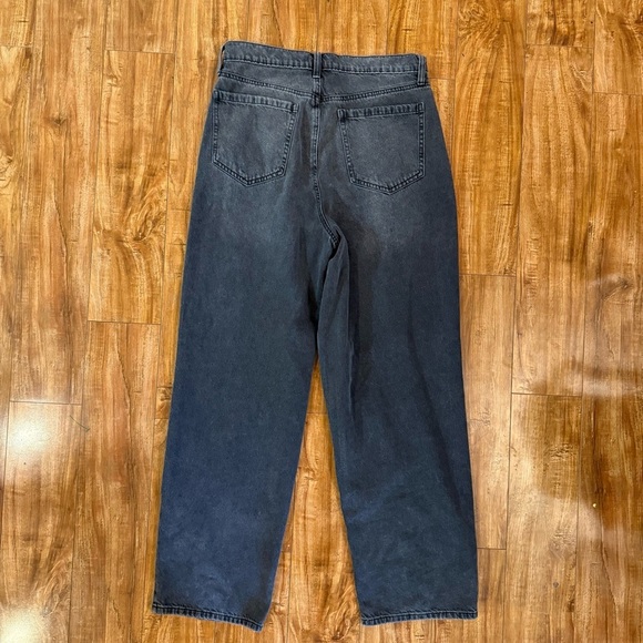 SO Women’s Dark Gray Black High Rise Baggy Wide Leg Denim Jeans Size 13 - Picture 8 of 10